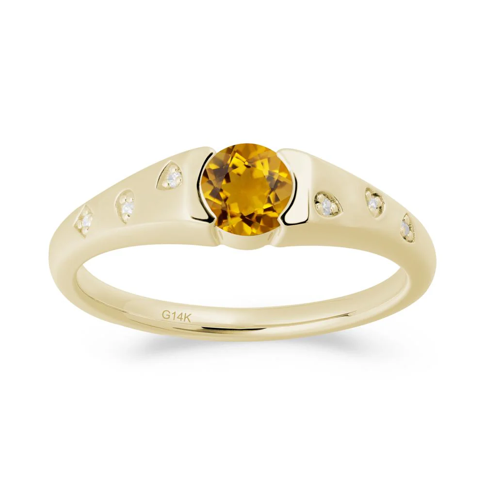 Minimalist Round Citrine Promise Ring - Image 9