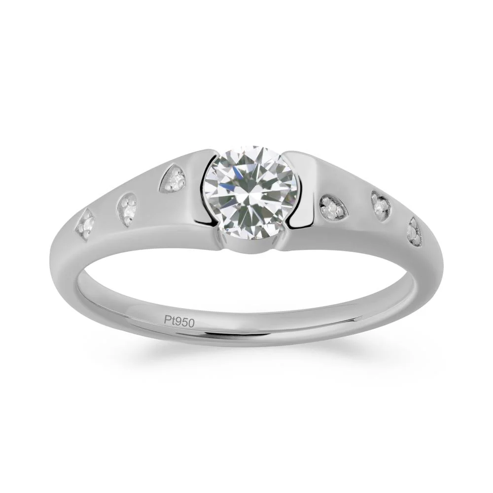 Minimalist Round Cubic Zirconia Promise Ring - Image 3