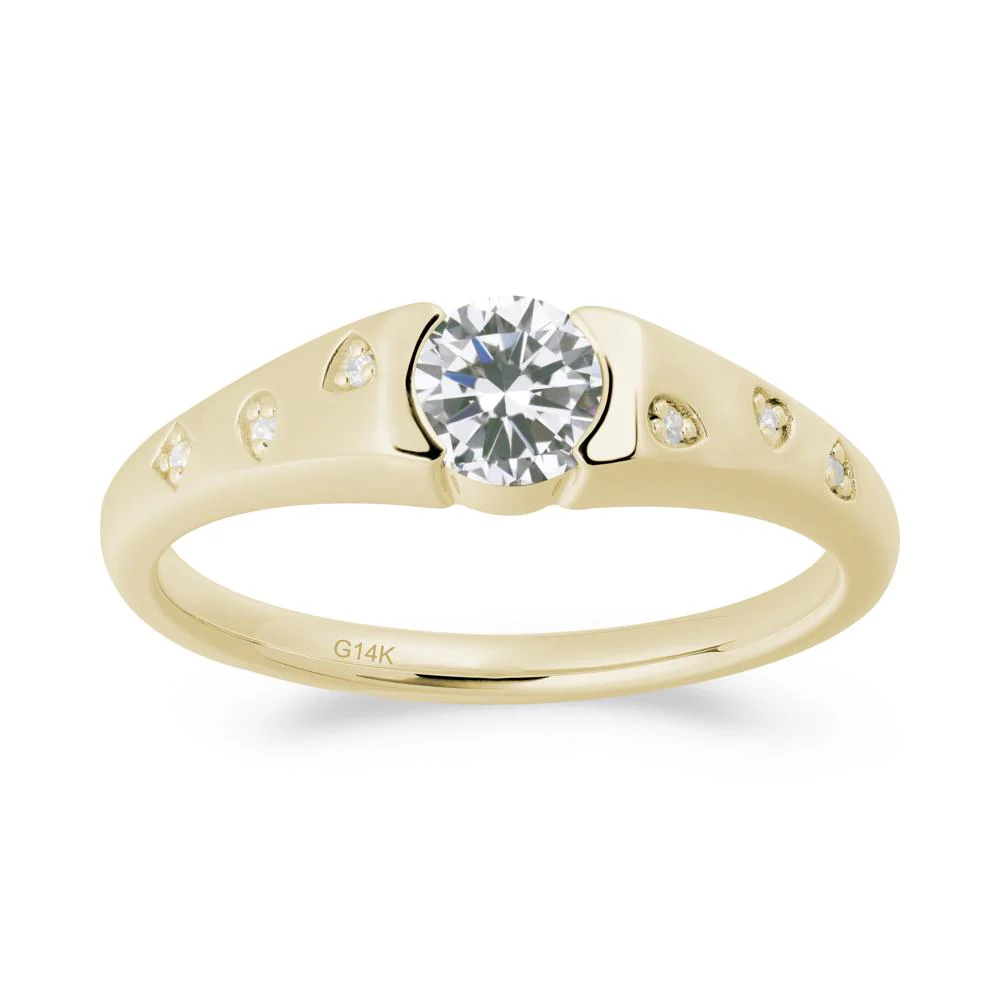 Minimalist Round Cubic Zirconia Promise Ring - Image 4