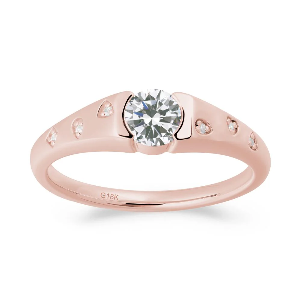 Minimalist Round Cubic Zirconia Promise Ring - Image 5