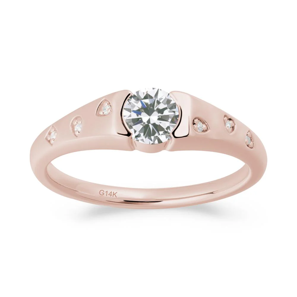Minimalist Round Cubic Zirconia Promise Ring - Image 6