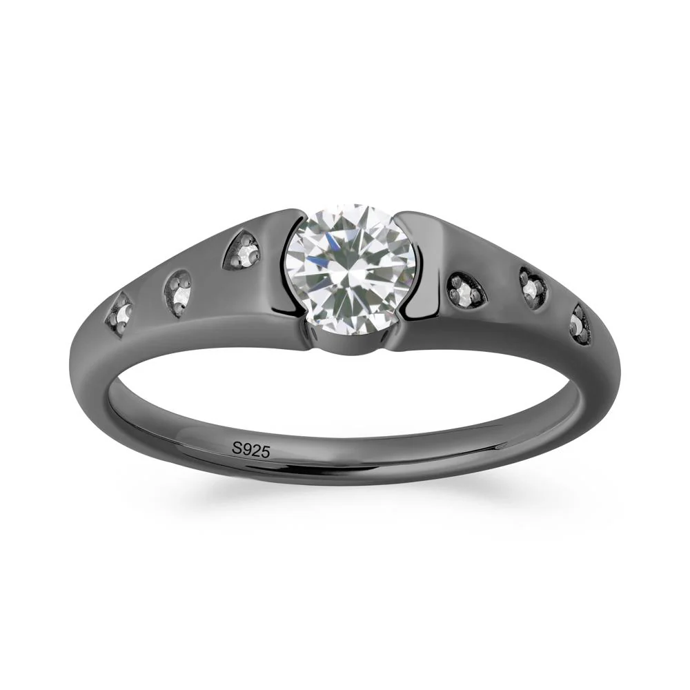 Minimalist Round Cubic Zirconia Promise Ring - Image 7