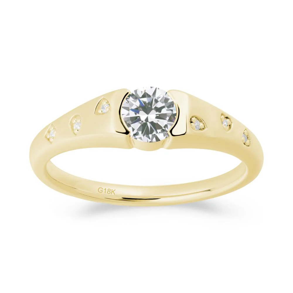 Minimalist Round Cubic Zirconia Promise Ring - Image 9