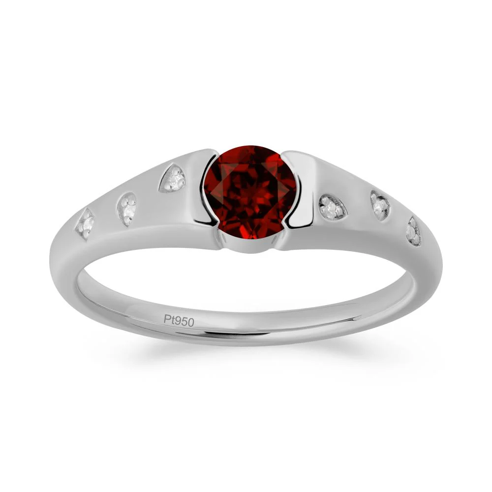 Minimalist Round Garnet Promise Ring - Image 7