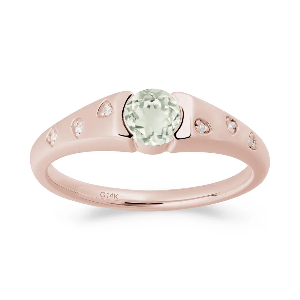 Minimalist Round Green Amethyst Promise Ring