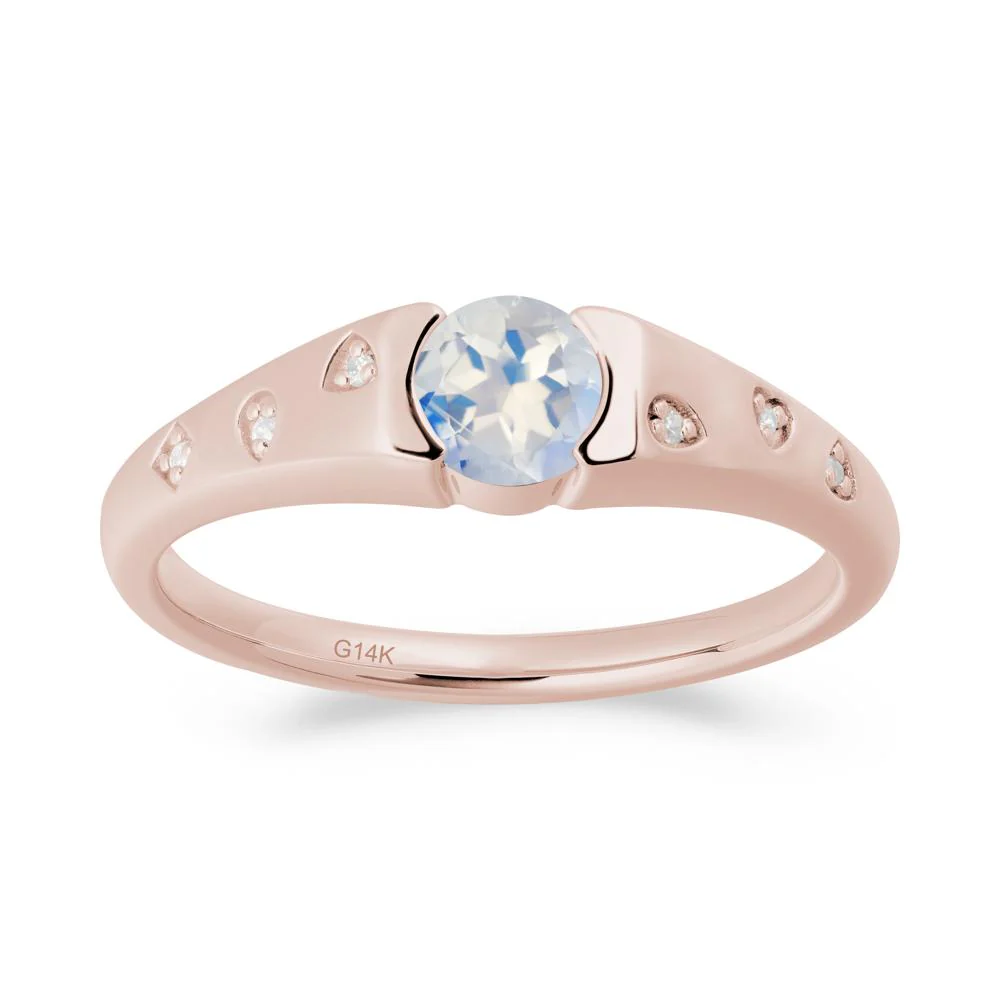 Minimalist Round Moonstone Promise Ring