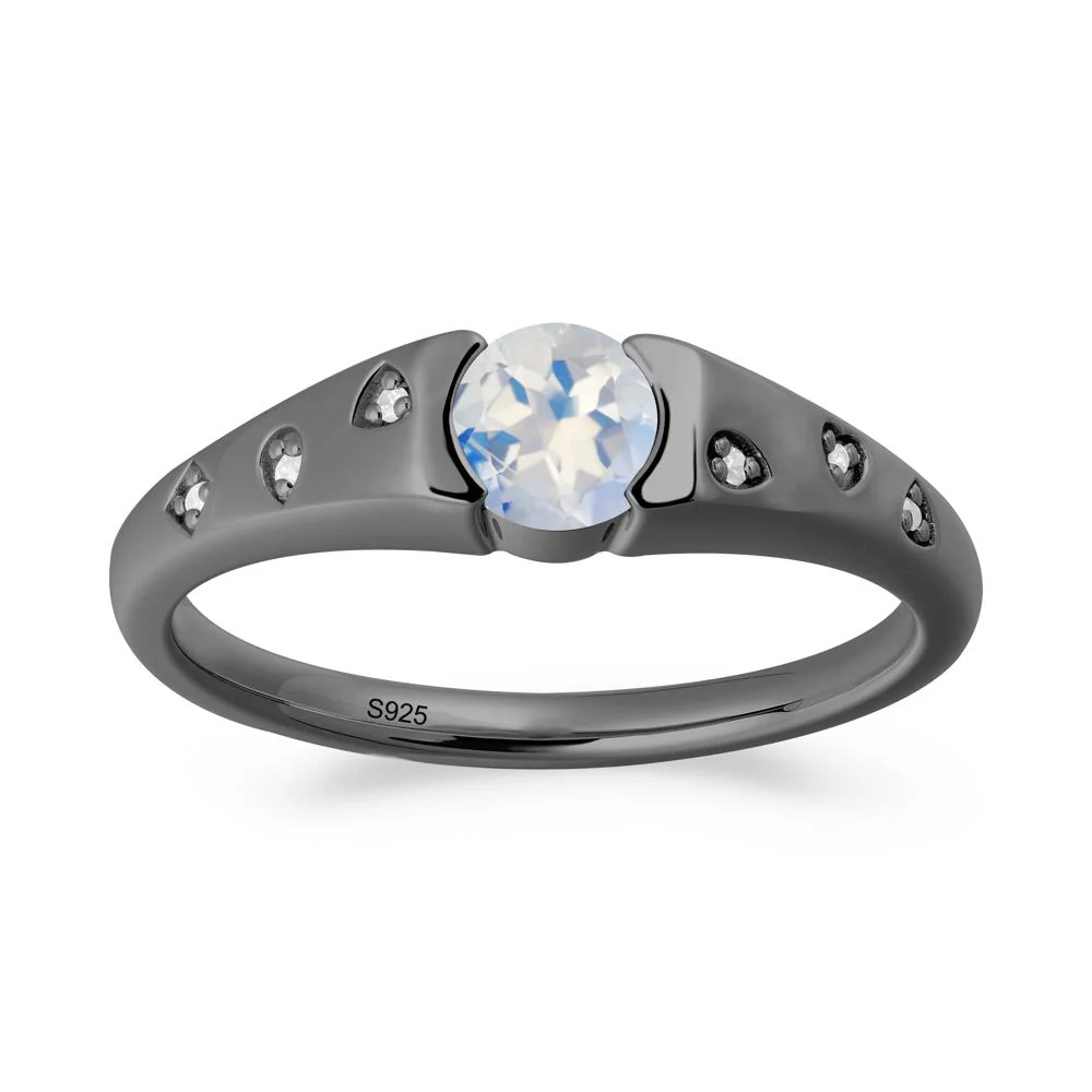 Minimalist Round Moonstone Promise Ring - Image 3