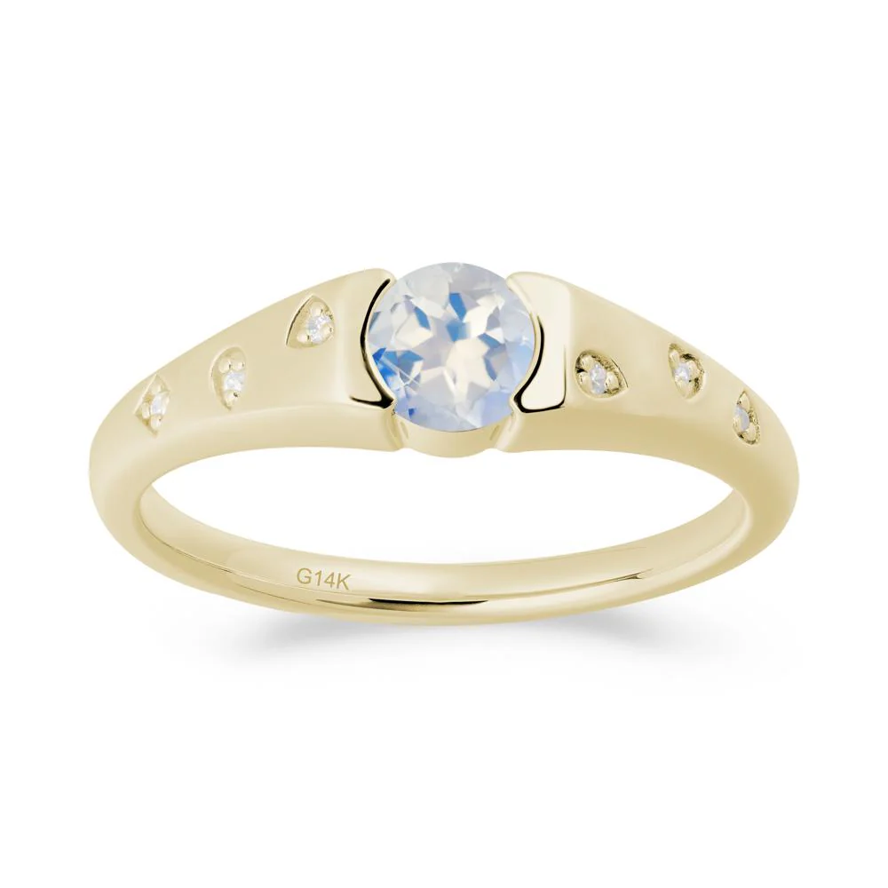 Minimalist Round Moonstone Promise Ring - Image 4