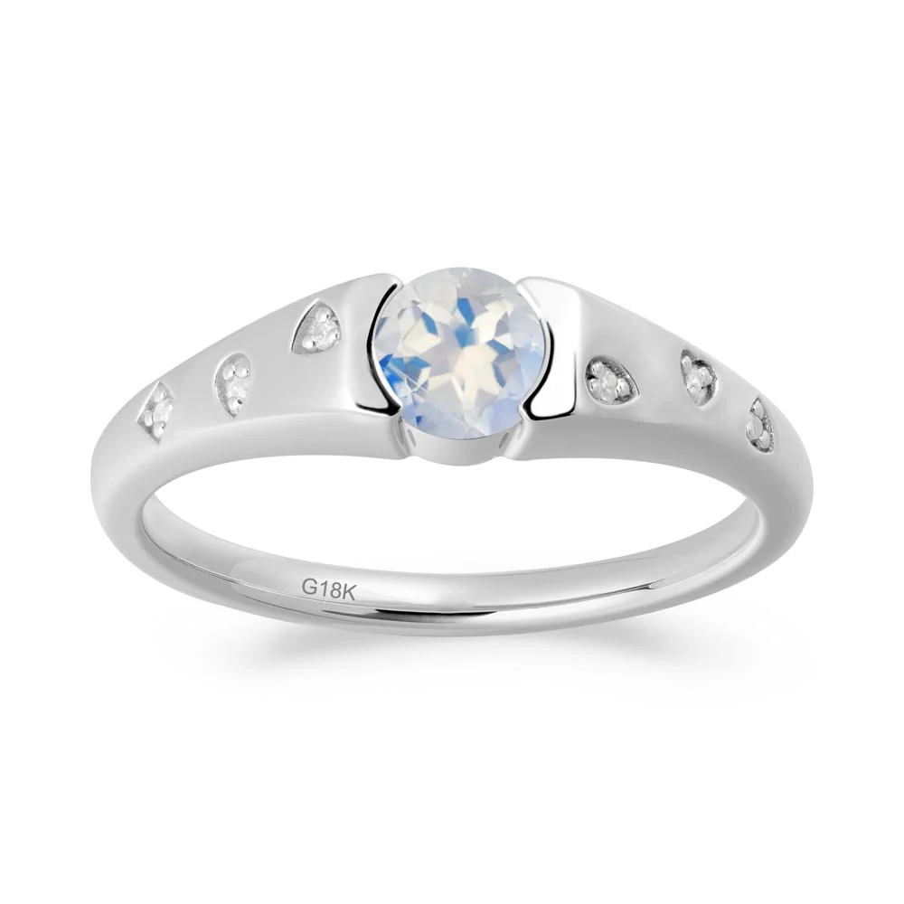 Minimalist Round Moonstone Promise Ring - Image 9