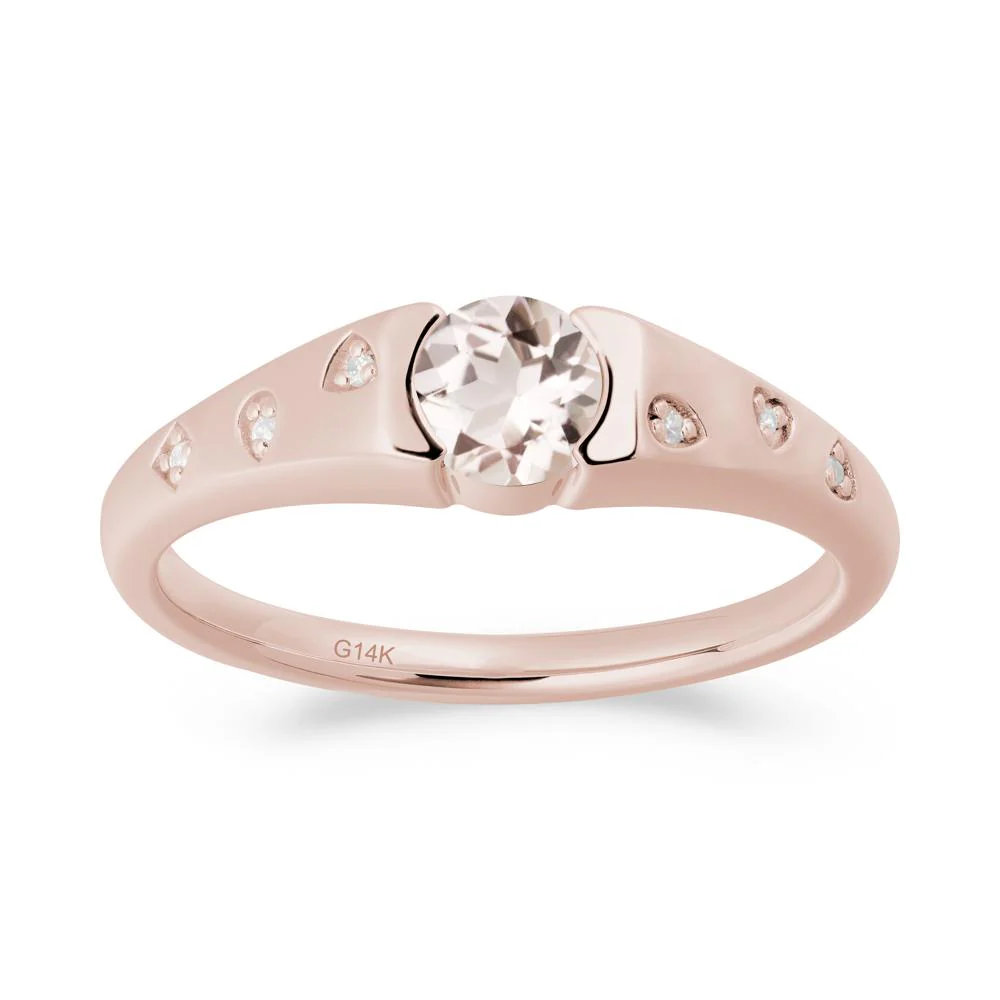 Minimalist Round Morganite Promise Ring