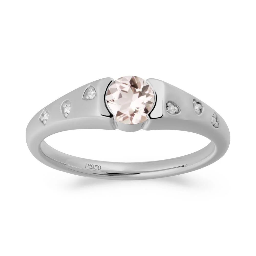 Minimalist Round Morganite Promise Ring - Image 6