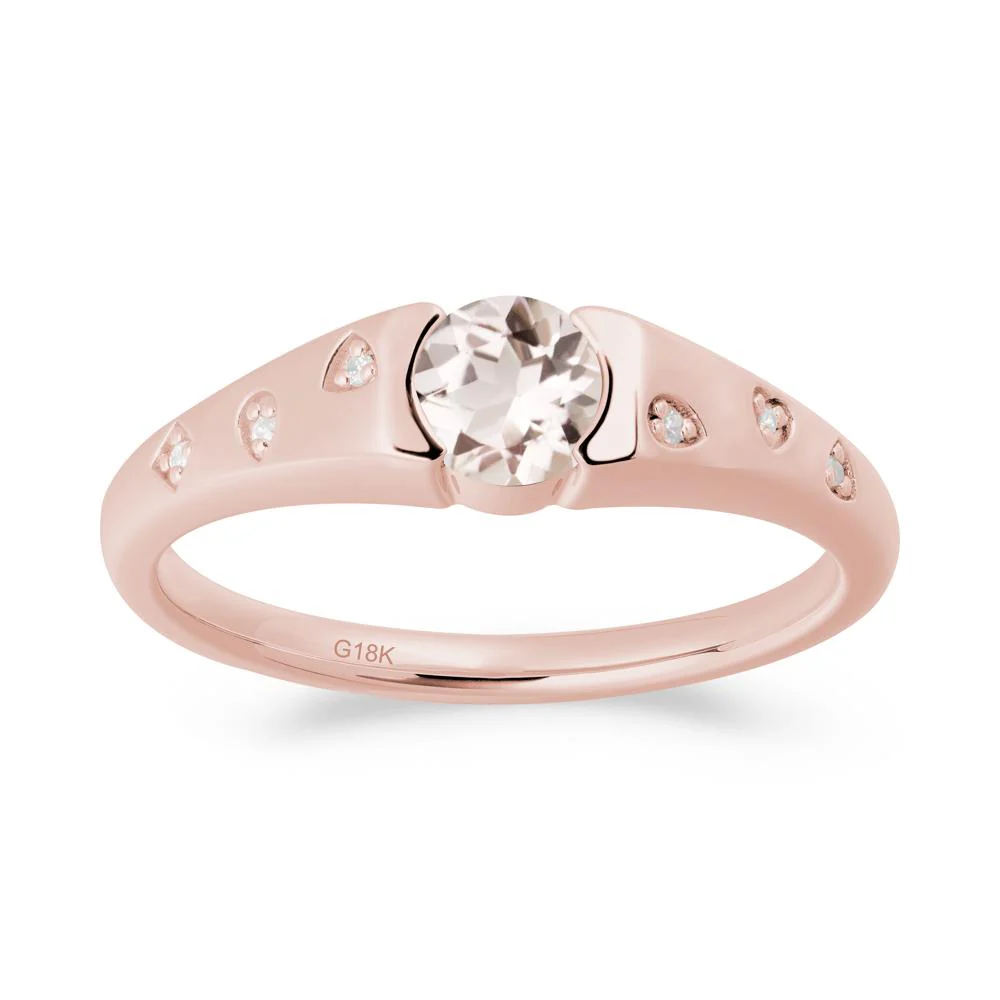 Minimalist Round Morganite Promise Ring - Image 9