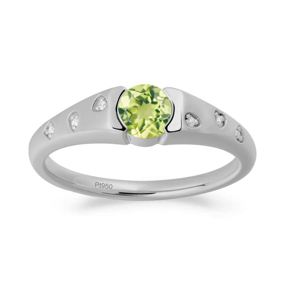 Minimalist Round Peridot Promise Ring - Image 2