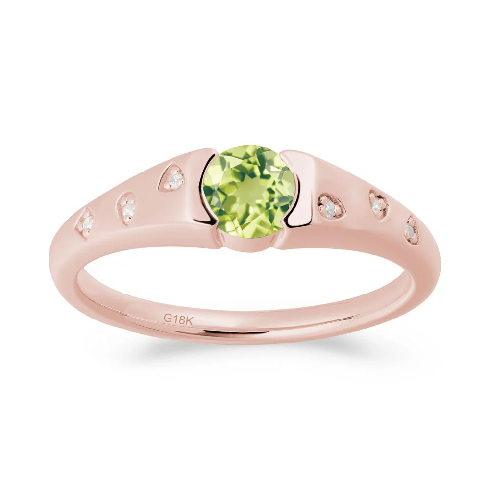Minimalist Round Peridot Promise Ring - Image 5