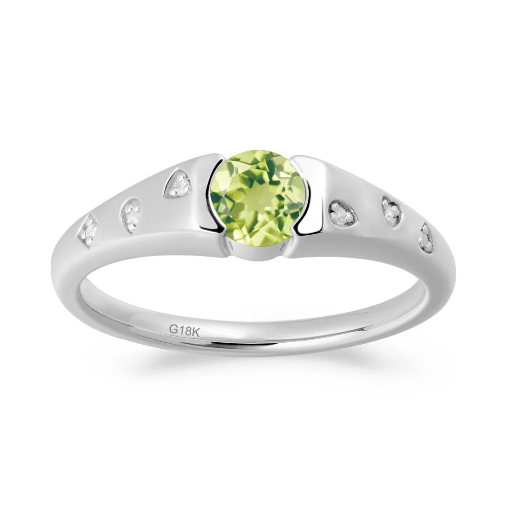 Minimalist Round Peridot Promise Ring - Image 6