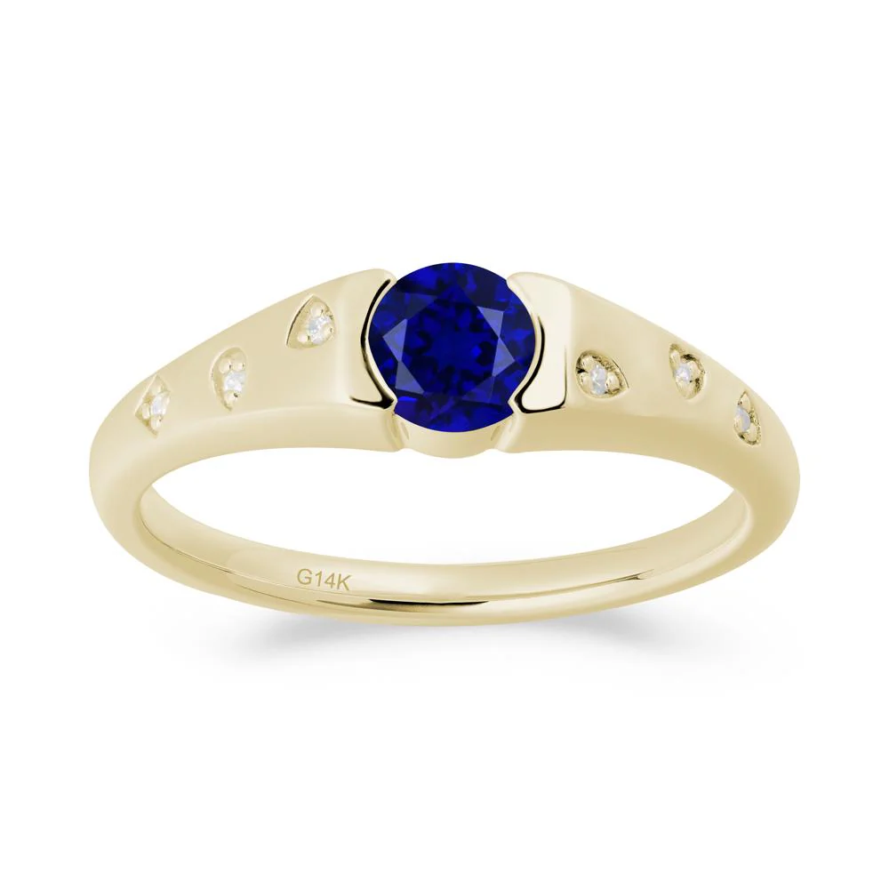Minimalist Round Sapphire Promise Ring - Image 4