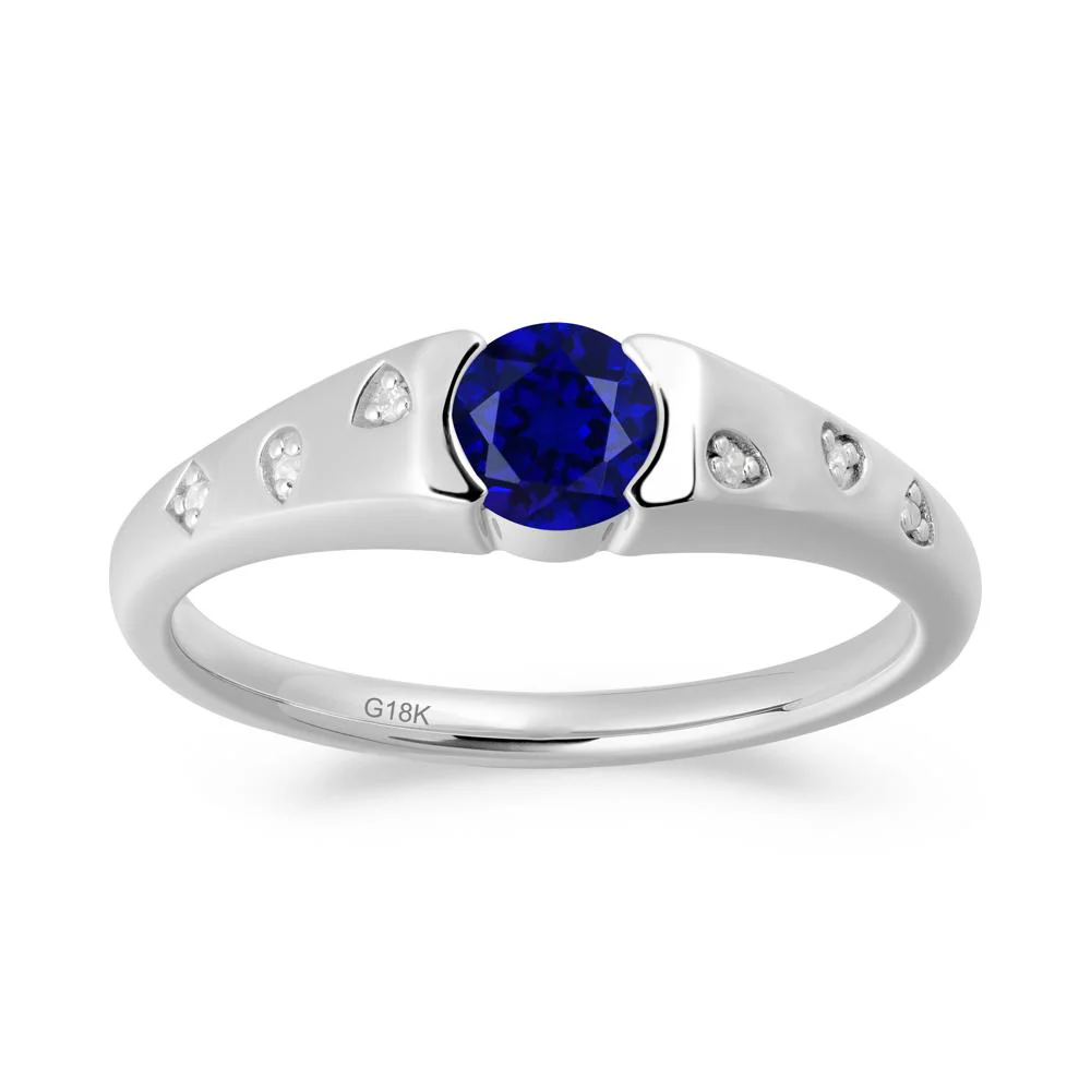 Minimalist Round Sapphire Promise Ring - Image 6