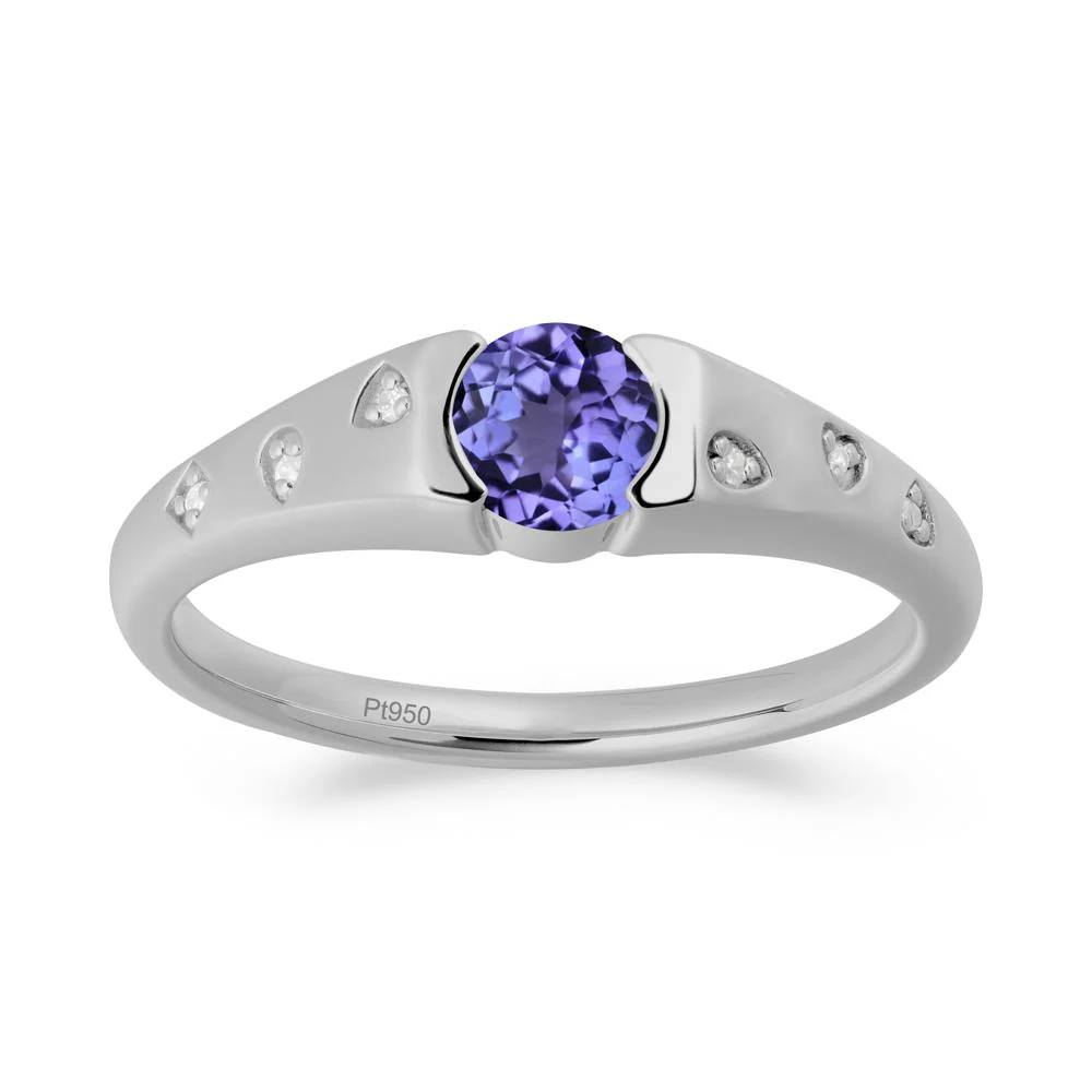 Minimalist Round Tanzanite Promise Ring