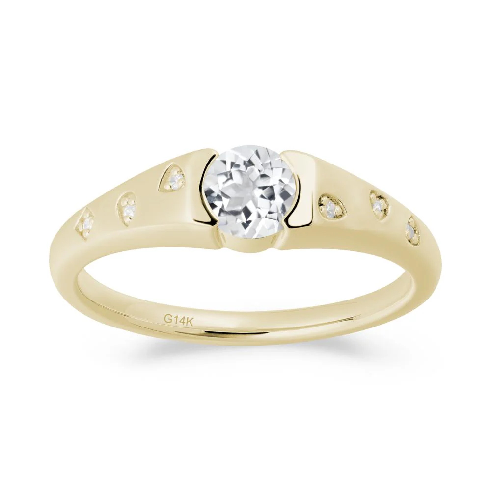 Minimalist Round White Topaz Promise Ring