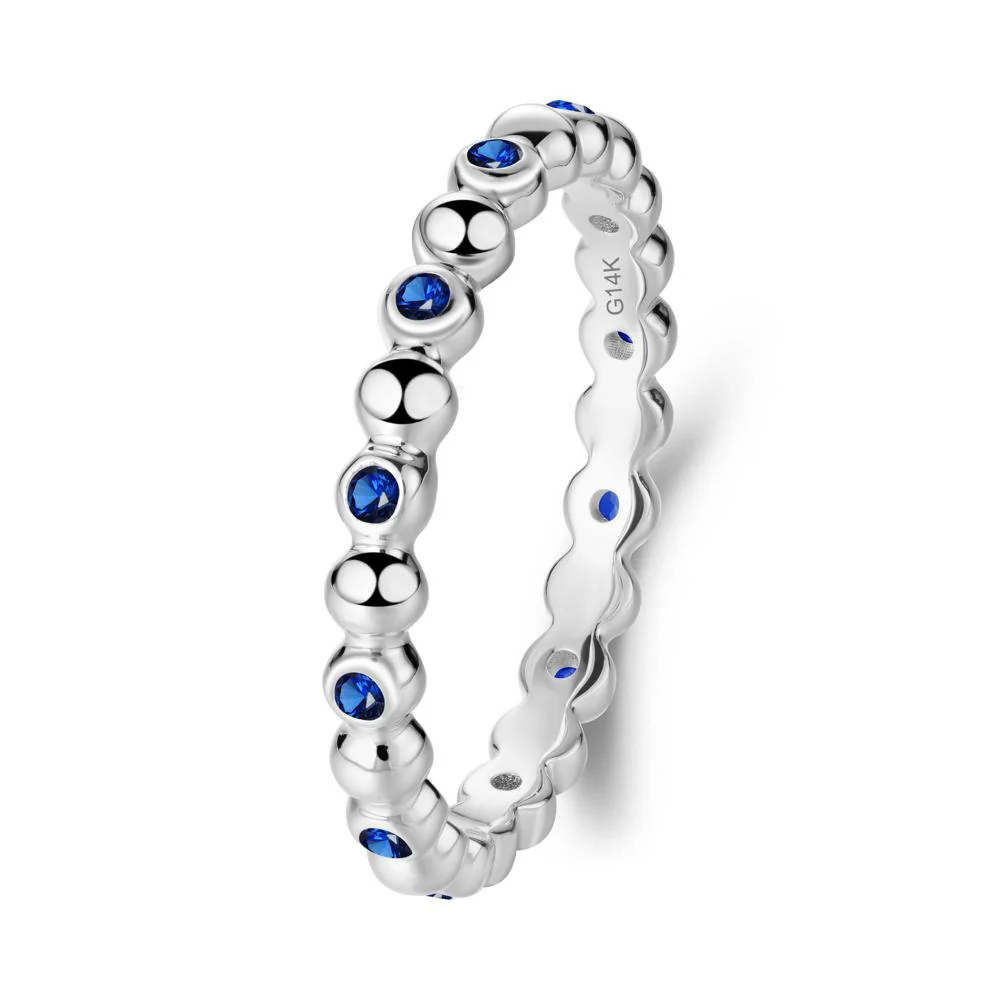 Minimalist Sapphire Wedding Ring - Image 7