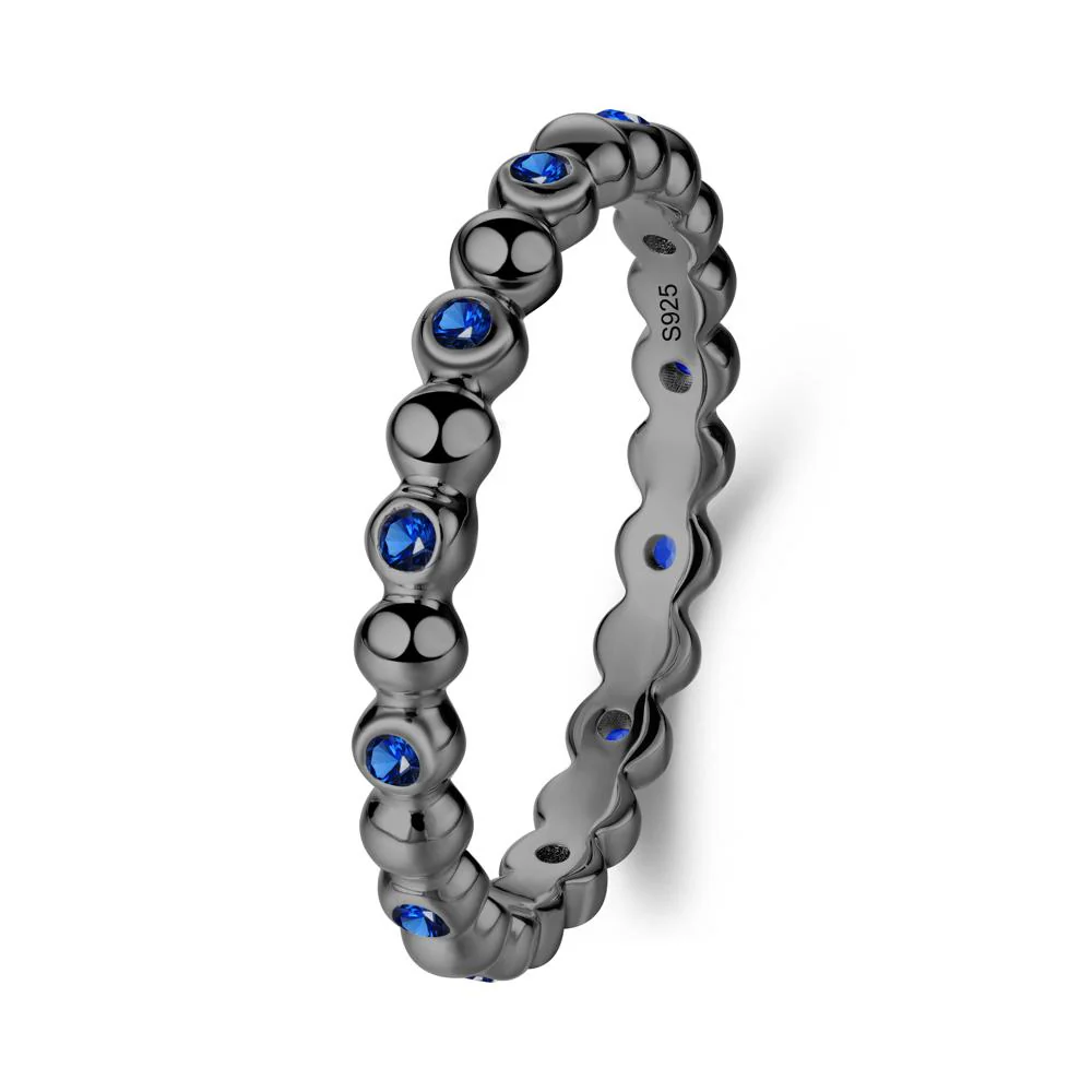 Minimalist Sapphire Wedding Ring - Image 9