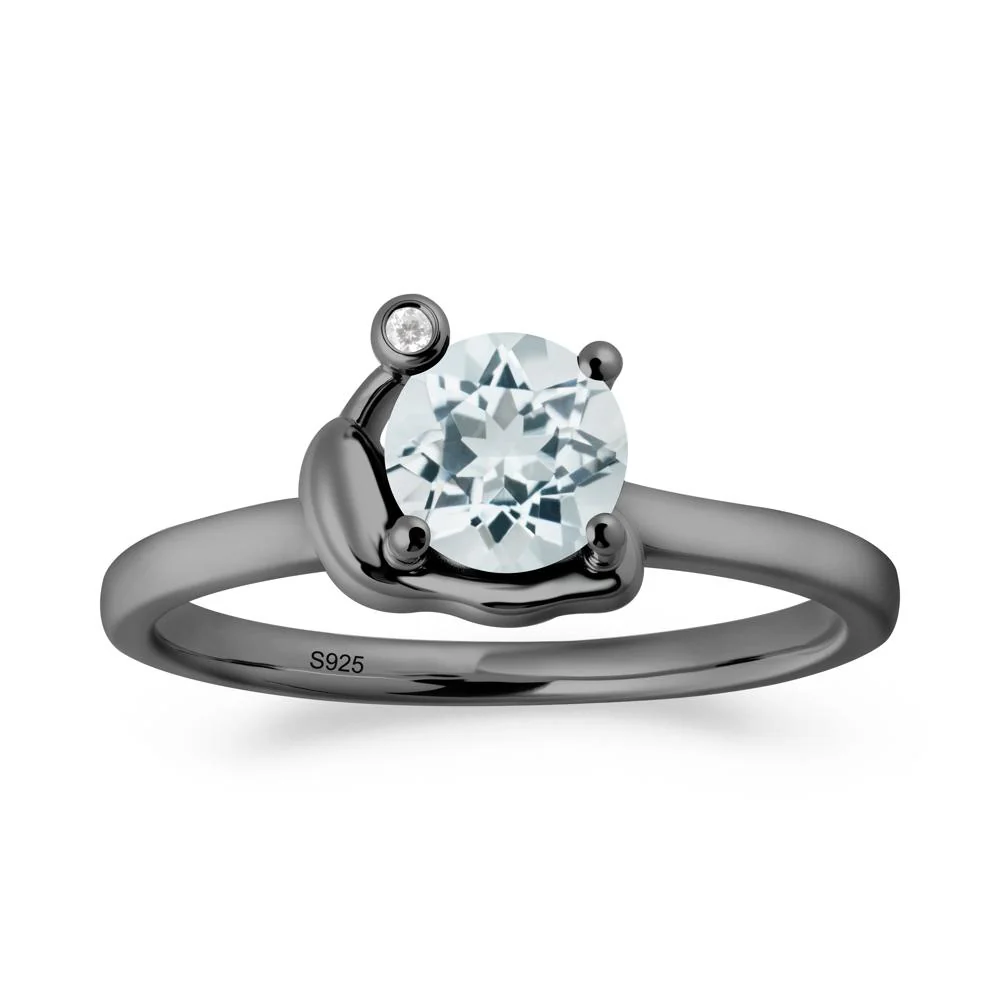 Minimalist Snail Inspired Aquamarine Ring - Image 8