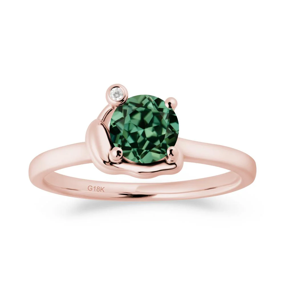 Minimalist Snail Inspired Green Sapphire Ring - Image 3