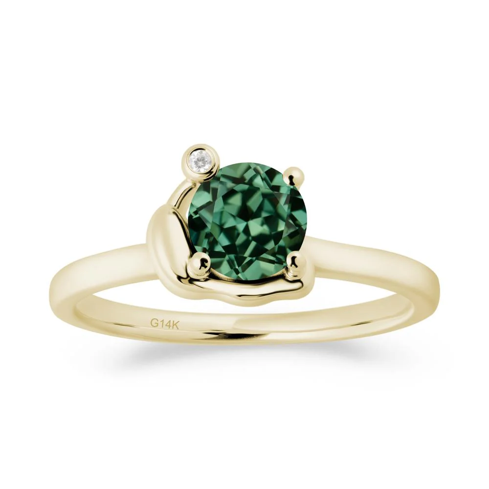 Minimalist Snail Inspired Green Sapphire Ring - Image 9
