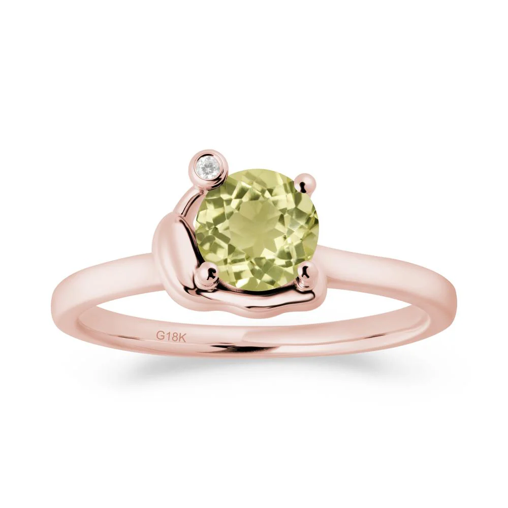 Minimalist Snail Inspired Lemon Quartz Ring - Image 4