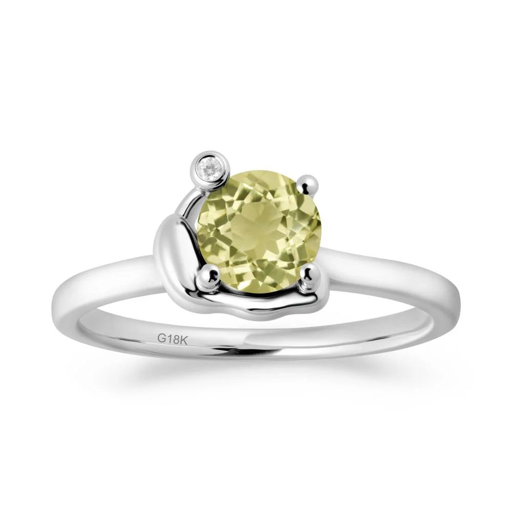 Minimalist Snail Inspired Lemon Quartz Ring - Image 7