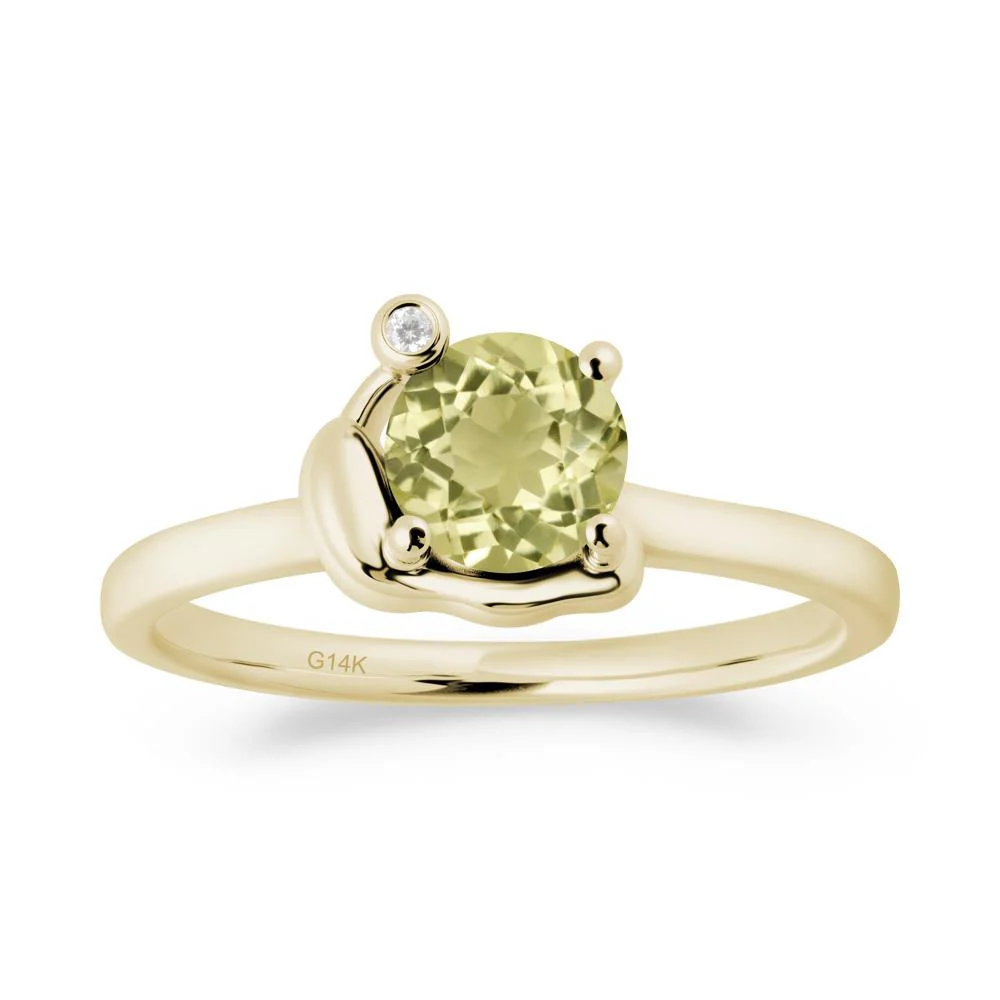 Minimalist Snail Inspired Lemon Quartz Ring - Image 8