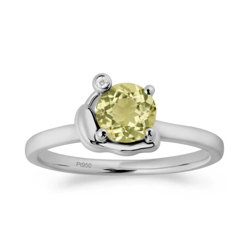 Minimalist Snail Inspired Lemon Quartz Ring - Image 9