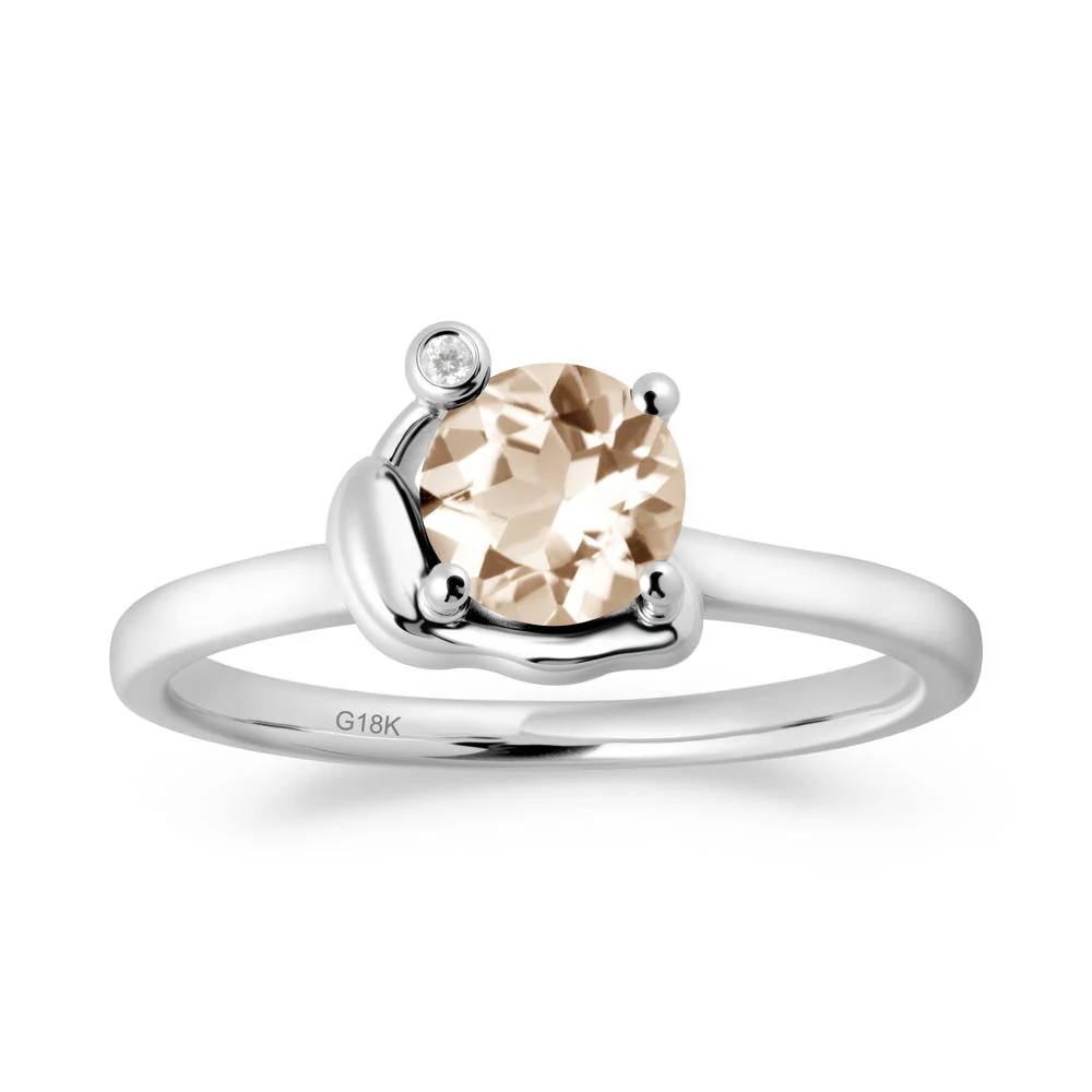Minimalist Snail Inspired Morganite Ring - Image 5