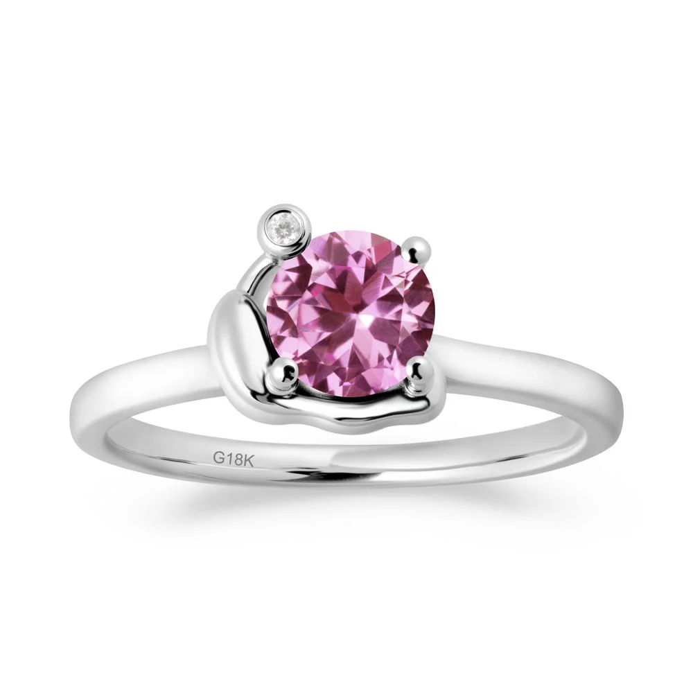 Minimalist Snail Inspired Pink Sapphire Ring - Image 3