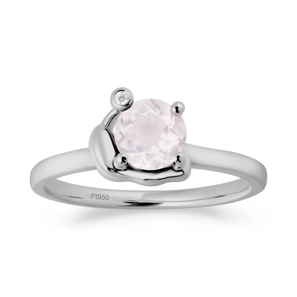 Minimalist Snail Inspired Rose Quartz Ring - Image 5