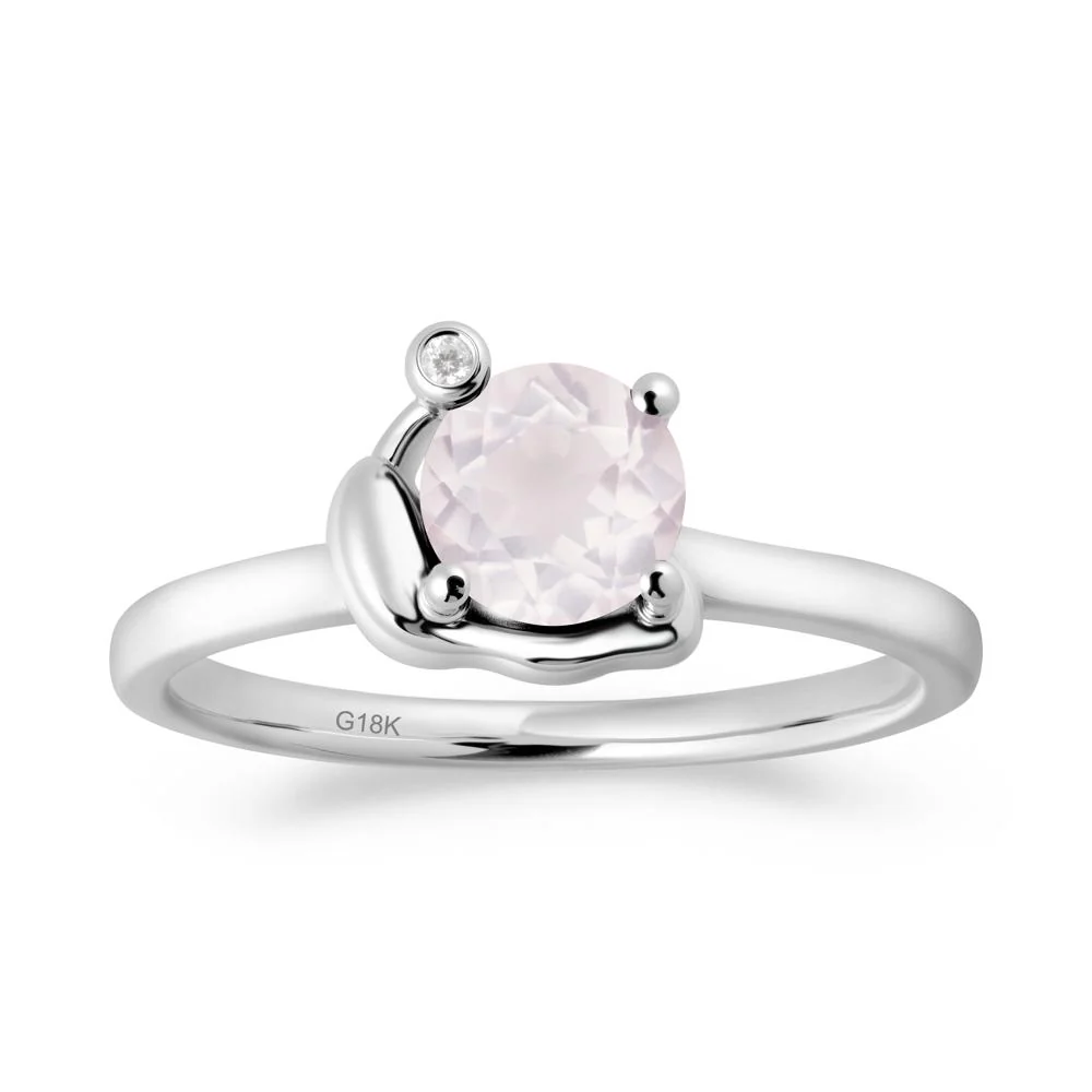 Minimalist Snail Inspired Rose Quartz Ring - Image 8