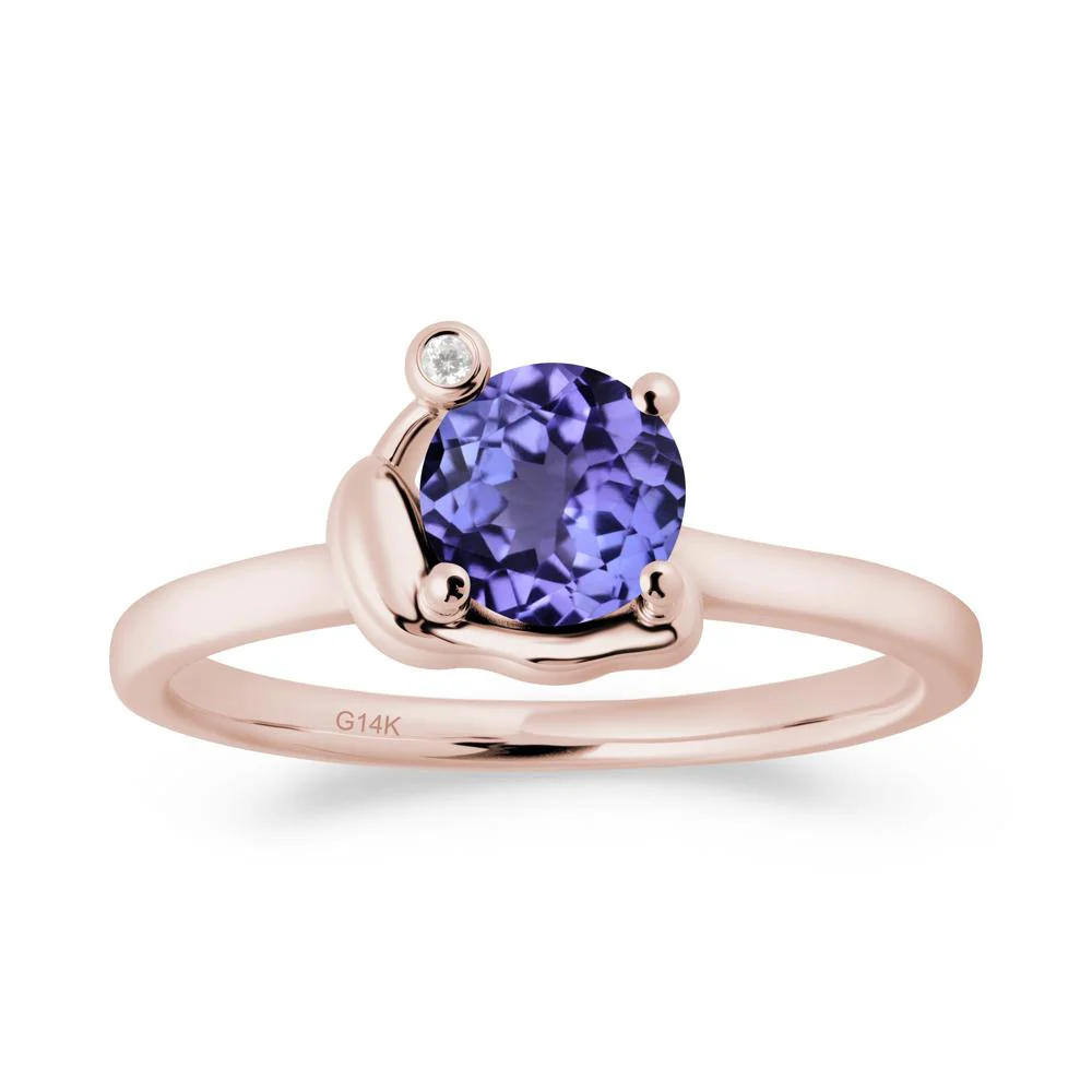 Minimalist Snail Inspired Tanzanite Ring - Image 6