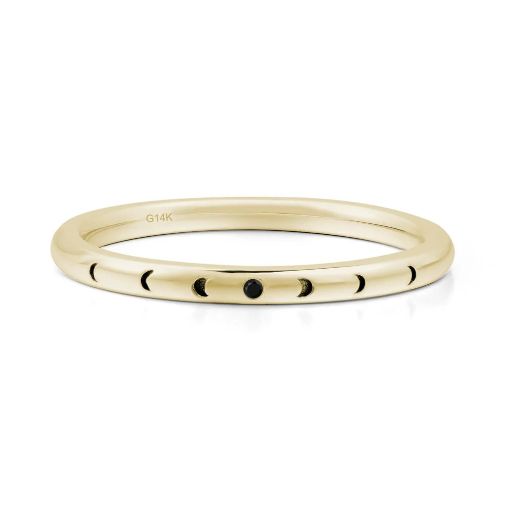 Minimalist Stackable Black Spinel Wedding Ring