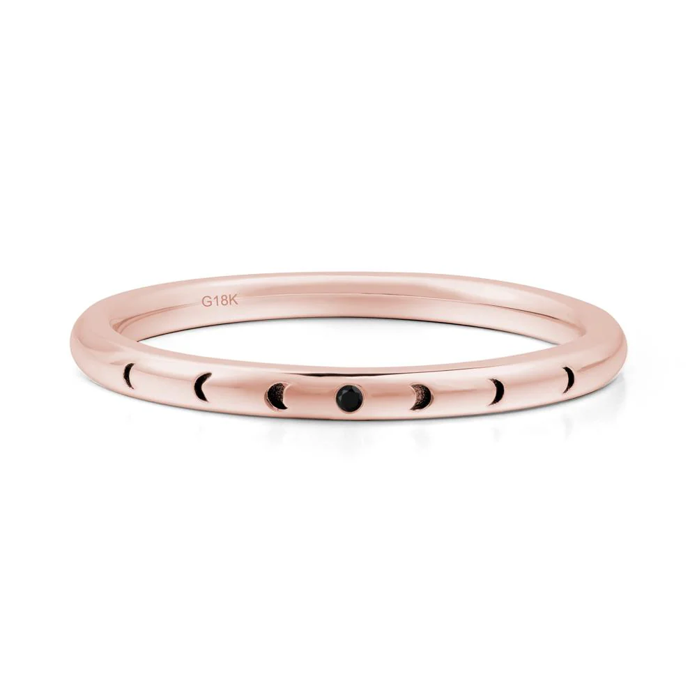 Minimalist Stackable Black Spinel Wedding Ring - Image 6