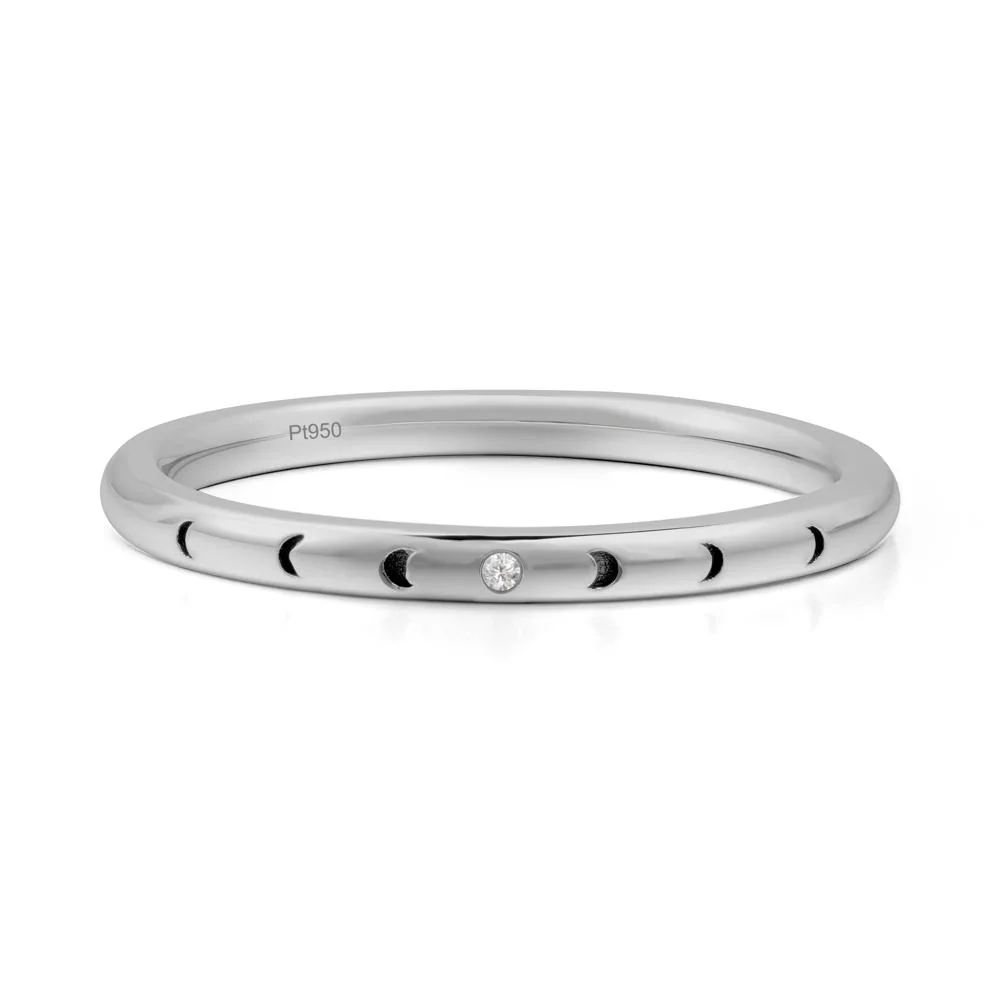 Minimalist Stackable Diamond Wedding Ring - Image 2