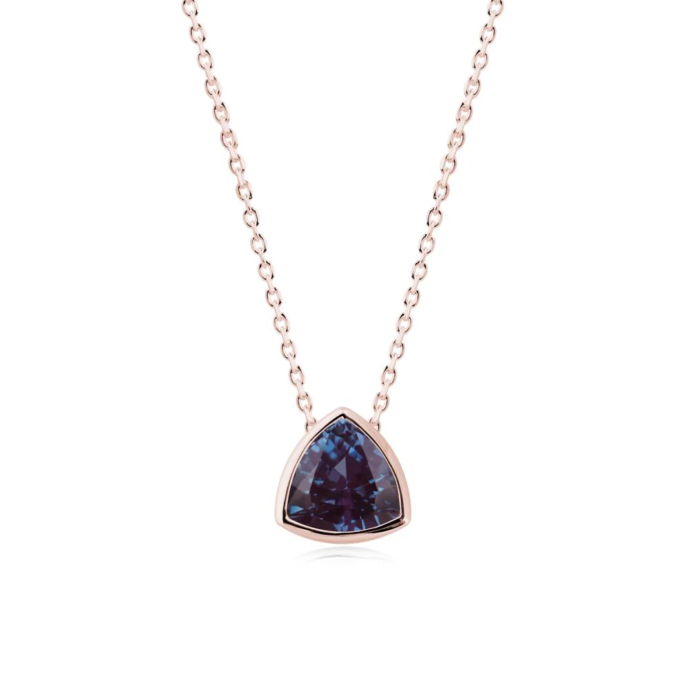 Minimalist Trillion-Cut Alexandrite Necklace - Image 5