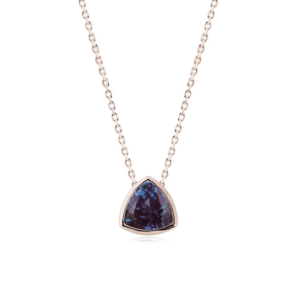 Minimalist Trillion-Cut Alexandrite Necklace - Image 7