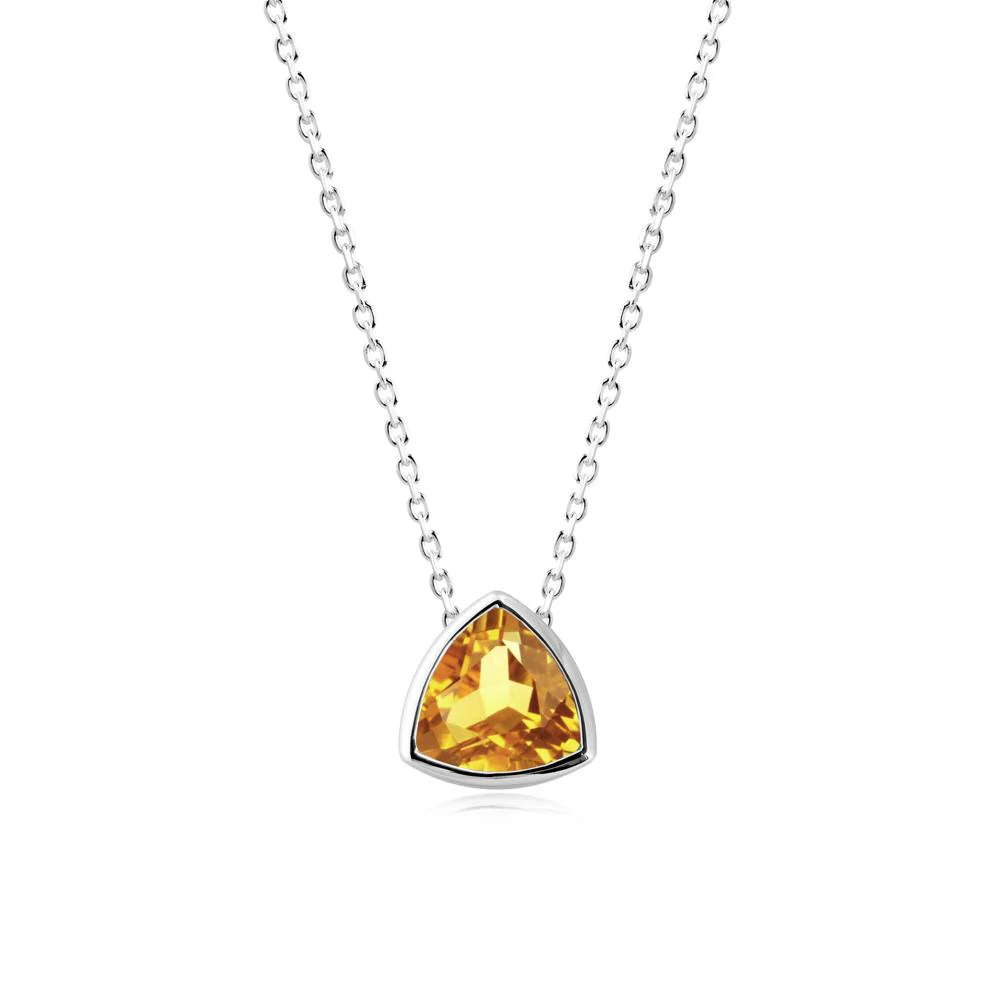 Minimalist Trillion-Cut Citrine Necklace - Image 5