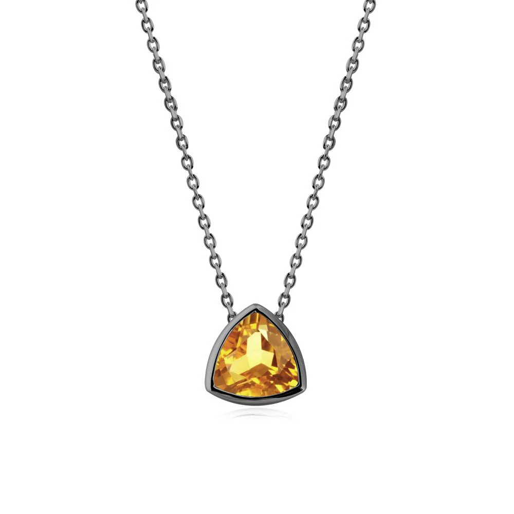 Minimalist Trillion-Cut Citrine Necklace - Image 6