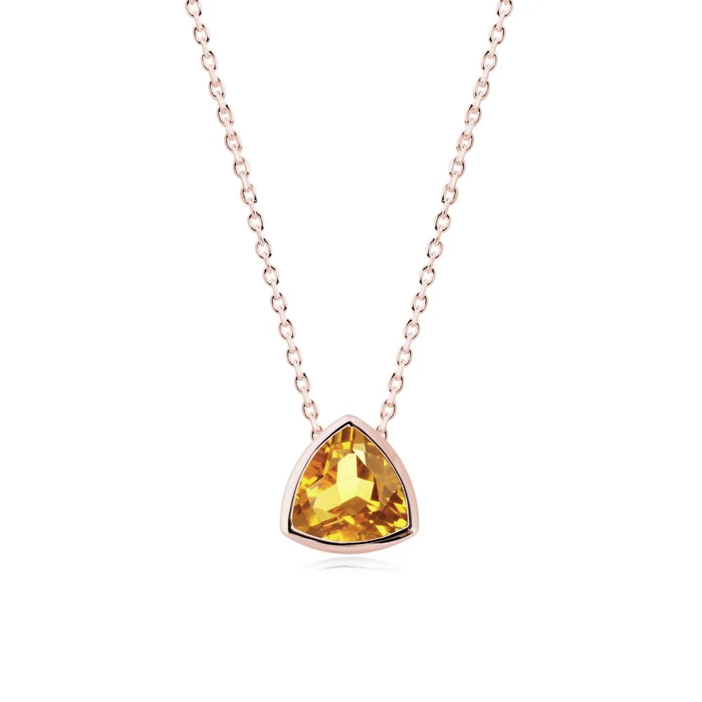 Minimalist Trillion-Cut Citrine Necklace - Image 7
