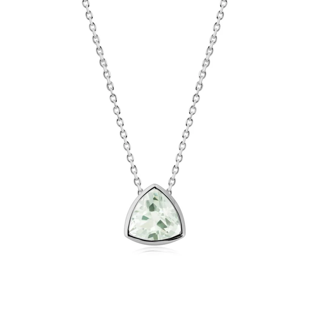 Minimalist Trillion-Cut Green Amethyst Necklace - Image 6