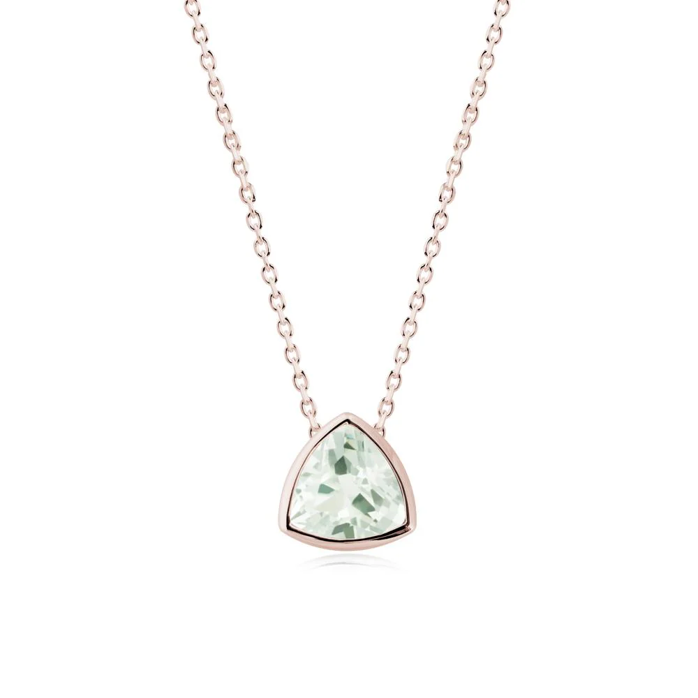 Minimalist Trillion-Cut Green Amethyst Necklace - Image 8