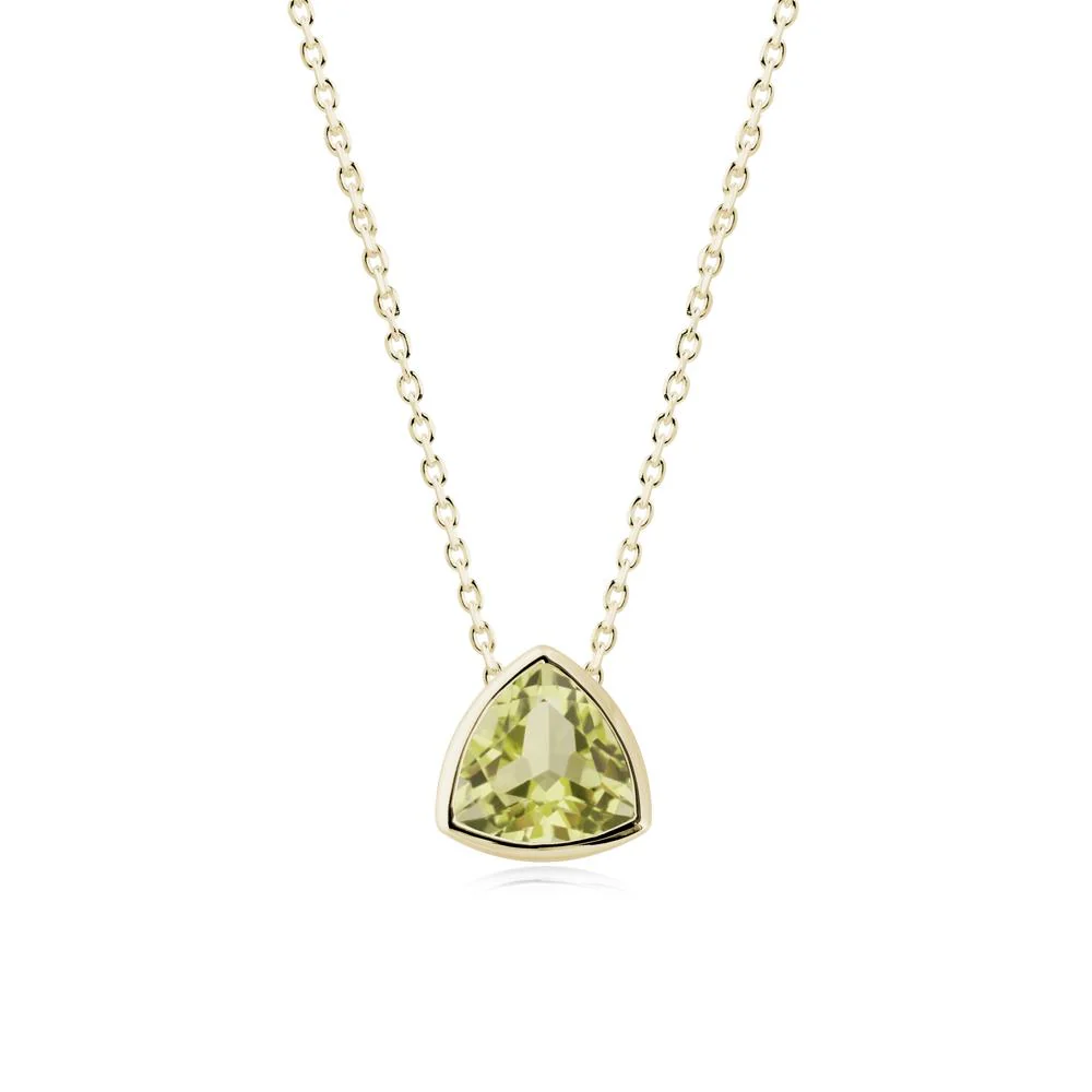 Minimalist Trillion-Cut Lemon Quartz Necklace