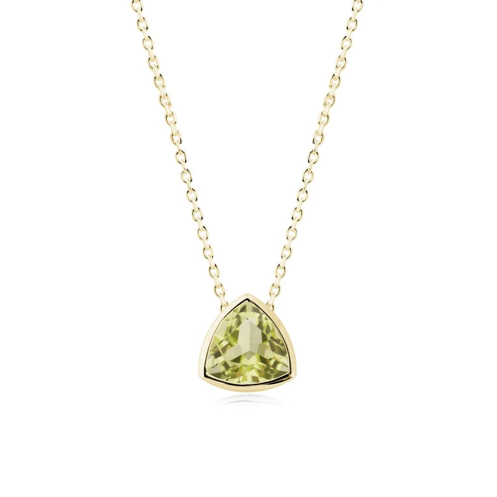 Minimalist Trillion-Cut Lemon Quartz Necklace - Image 2