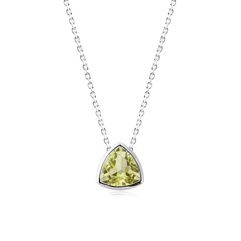 Minimalist Trillion-Cut Lemon Quartz Necklace - Image 8